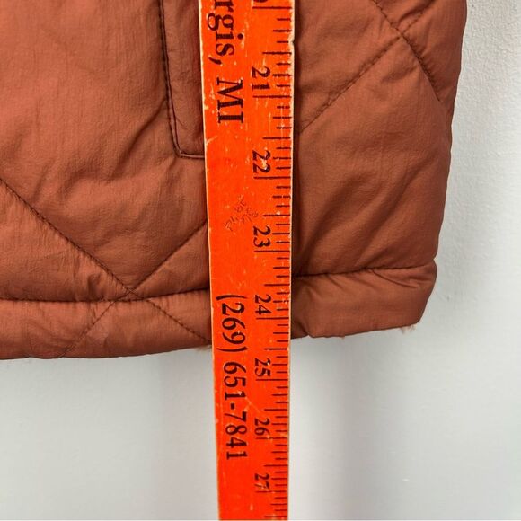 Madewell Reversible‎ Full Zip Sherpa Puffer Jacket Warm Umber Women’s Sz S - Picture 9 of 15